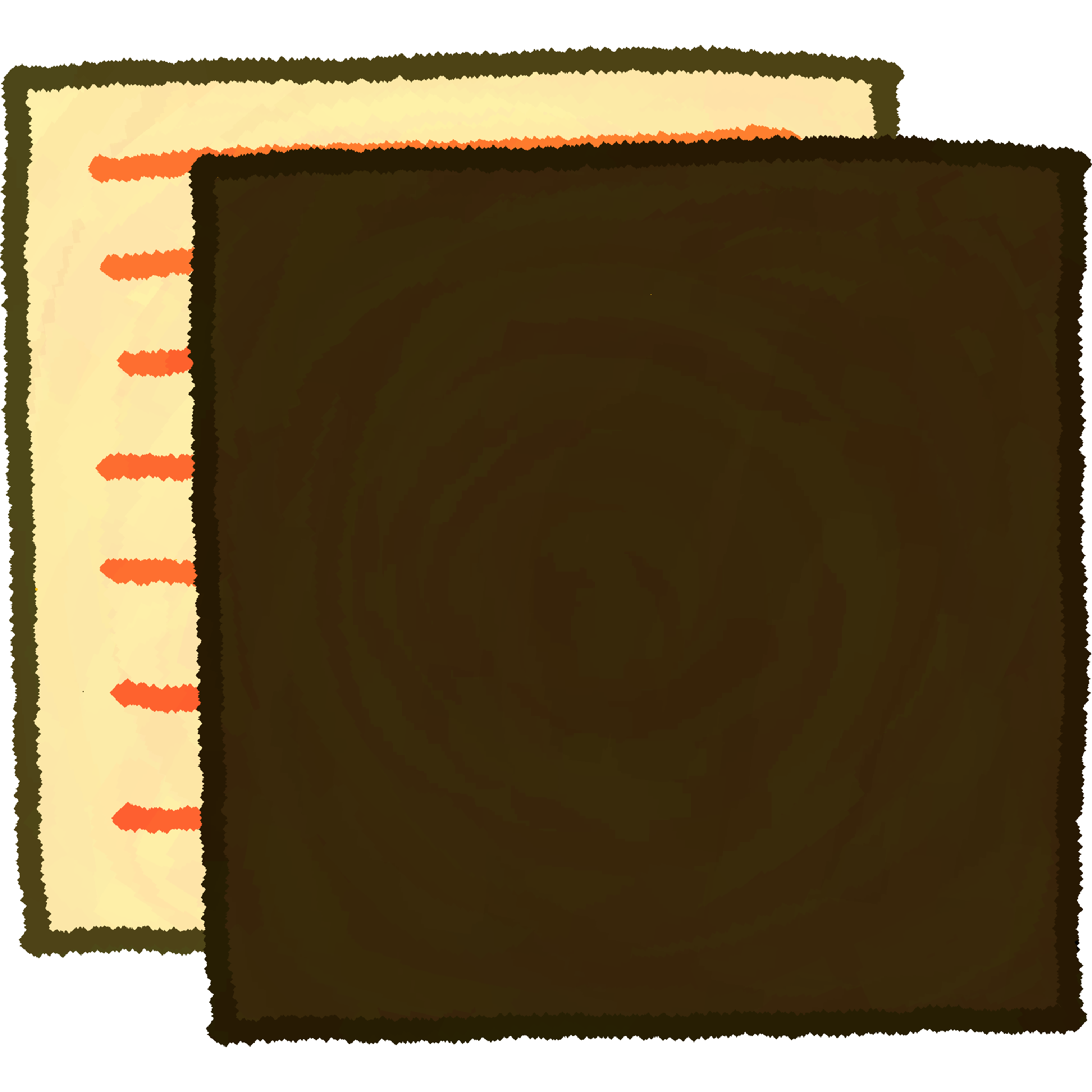 A piece of paper with lines of writing on it, mostly obscured by a big dark rectangle.